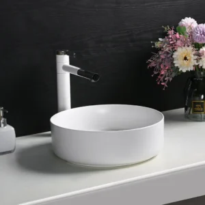 Malja-allas pyöreä matta valkoinen