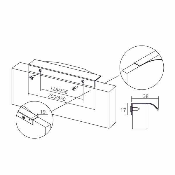 Slope 200 mm harjattualumiini - Image 2